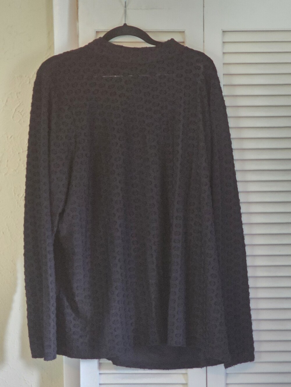 Lane Bryant Black Textured Dot Long Sleeve Blouse Size 22/24 Plus